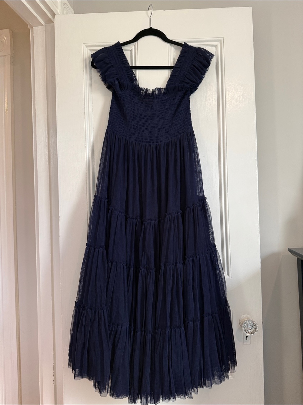 Hill House navy Tulle Ellie Nap Dress with Pink Collector Label Size Medium